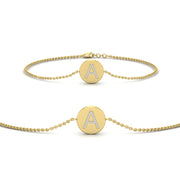 Alphabet disc diamond bracelet